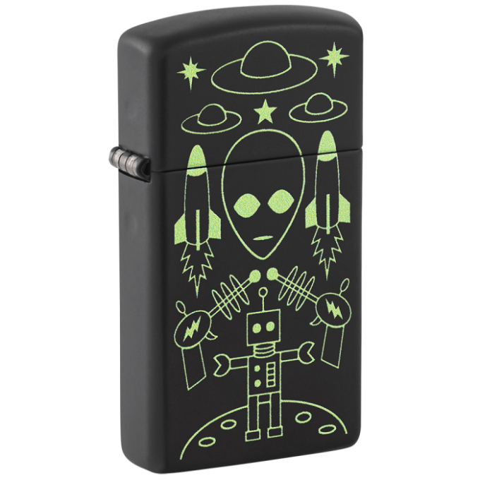 Zippo zapalovač 66071 Slim Alien Invasion Design