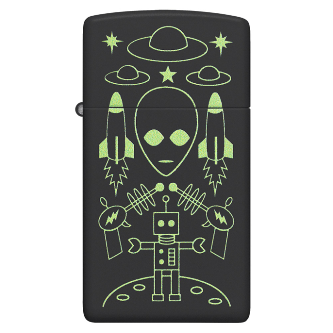 Zippo zapalovač 66071 Slim Alien Invasion Design