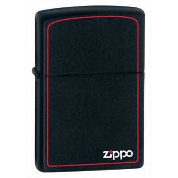 Zippo zapalovač 26117 Black Matte with Zippo & Border