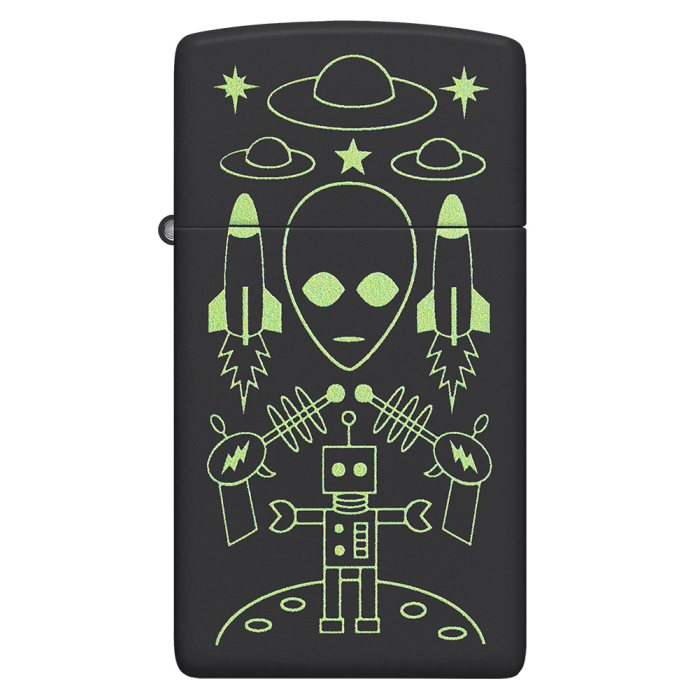 Zippo zapalovač 66071 Slim Alien Invasion Design