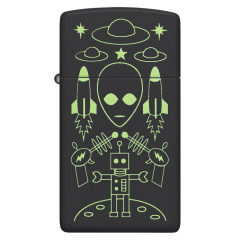 Zippo zapalovač 66071 Slim Alien Invasion Design